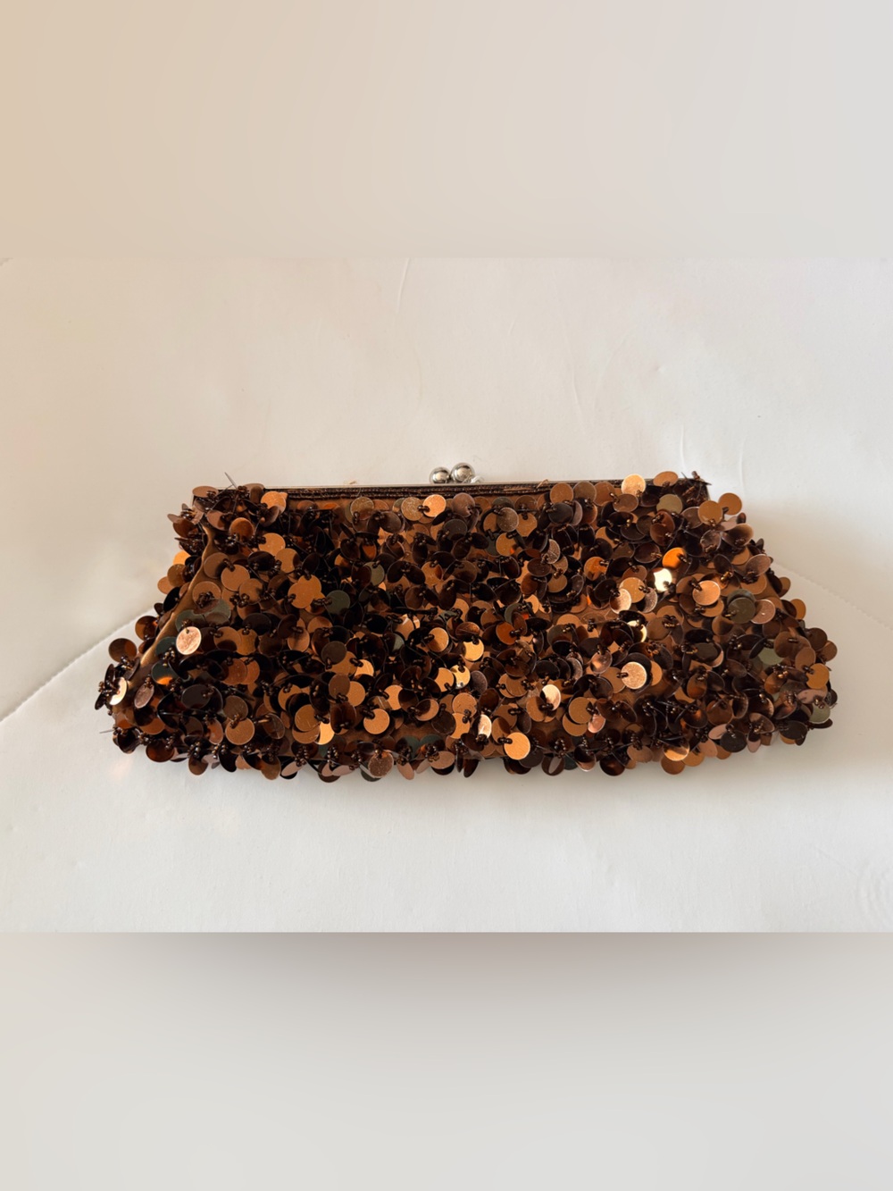 Vintage Copper Sequin Clutch